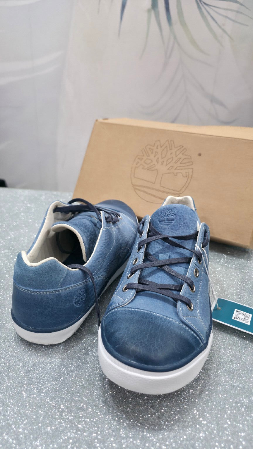 Timberland blu vista frontale e posteriore