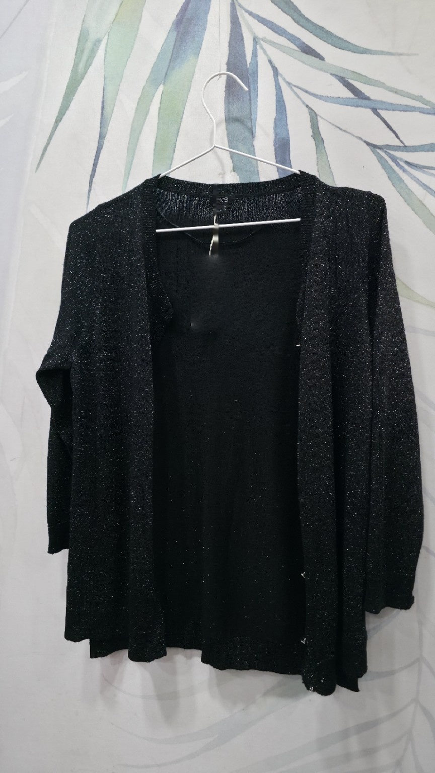Cardigan OVS nero lurex taglia M, vista frontale aperto