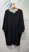 Maglia nera bpc bonprix collection con maniche ampie traforate, vista frontale
