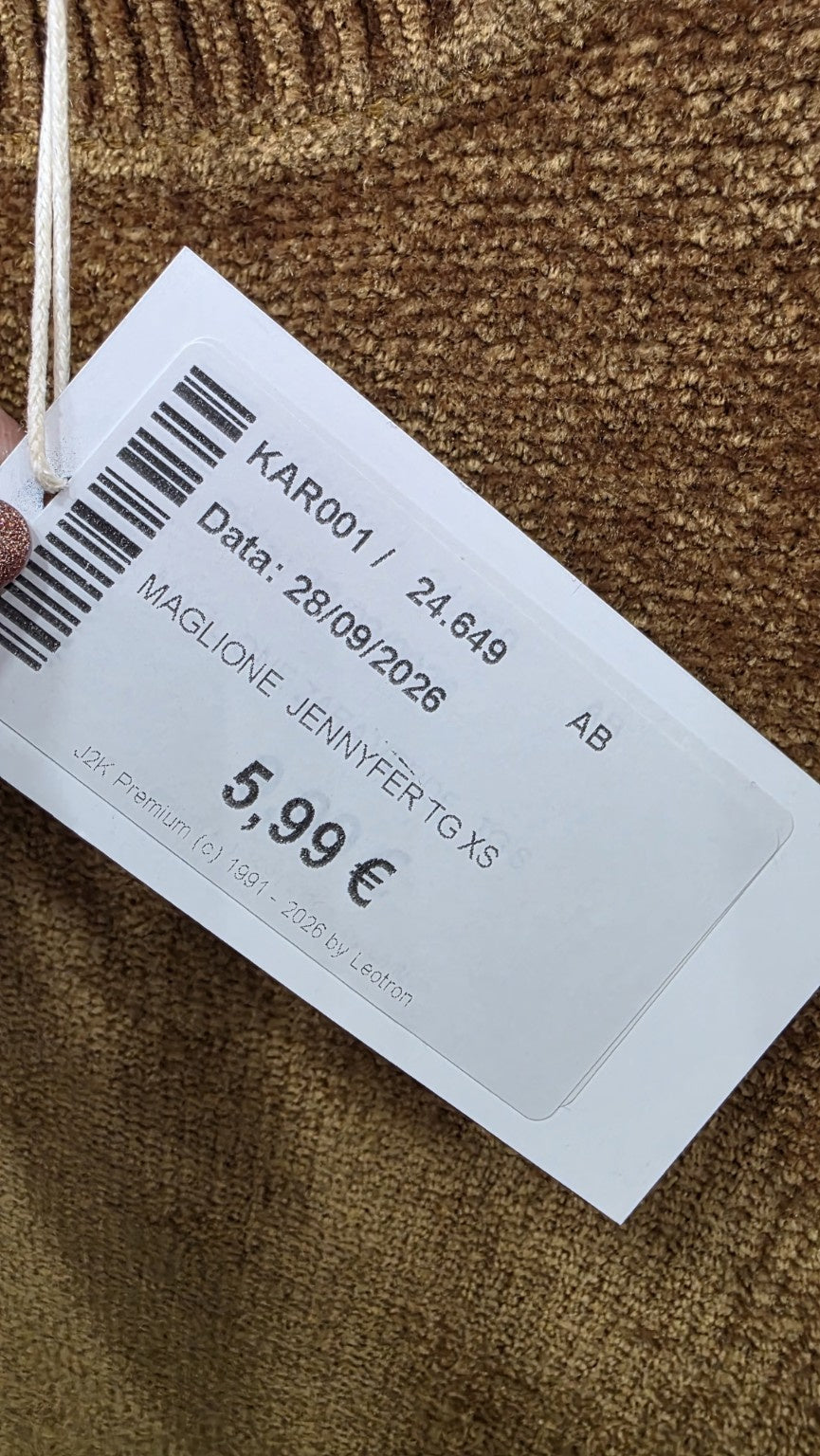 Cartellino RIAMATO del maglione Jennyfer XS a 5,99 euro