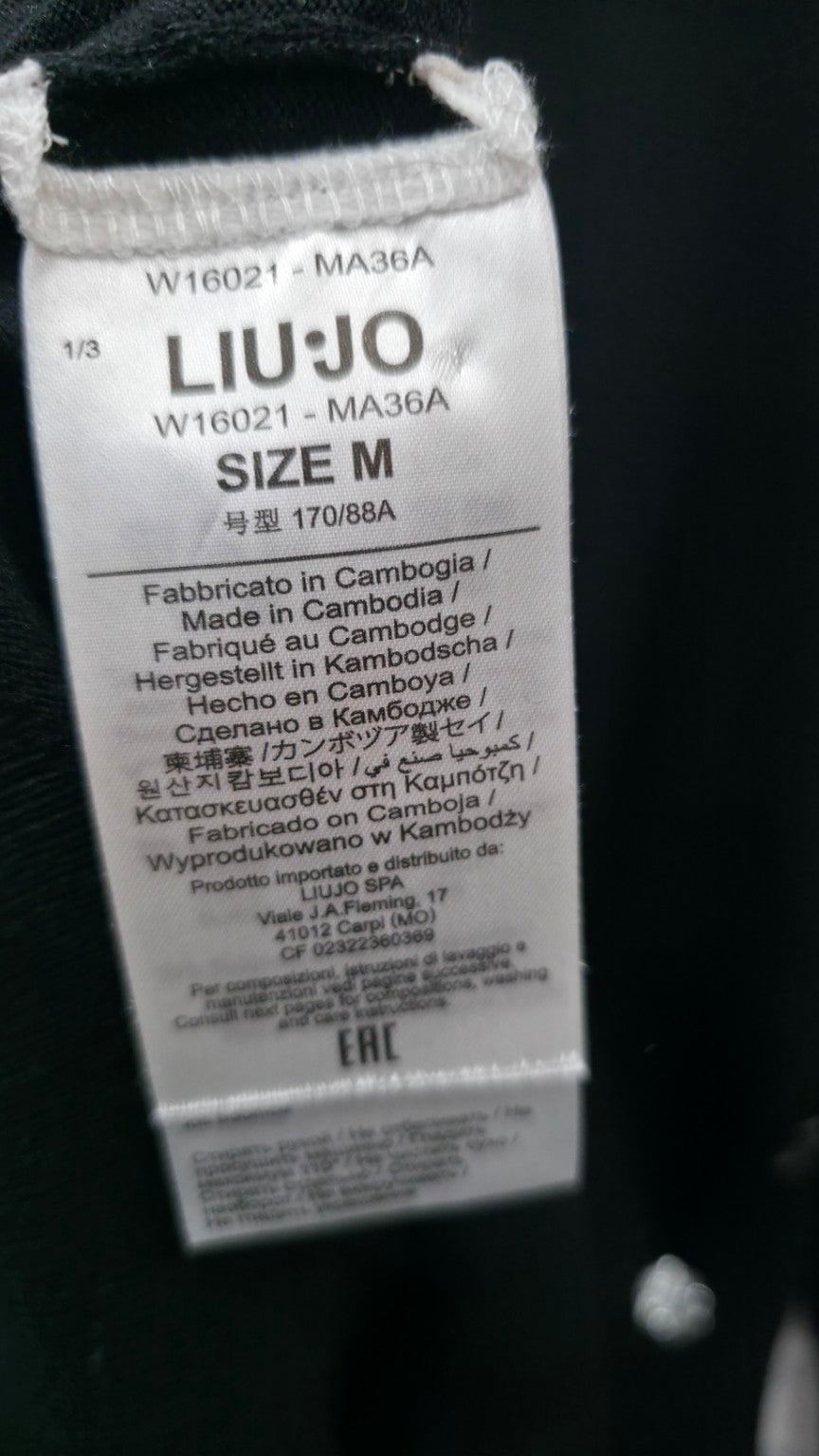 Etichetta Liu Jo, taglia M e codice modello W16021 MA36A