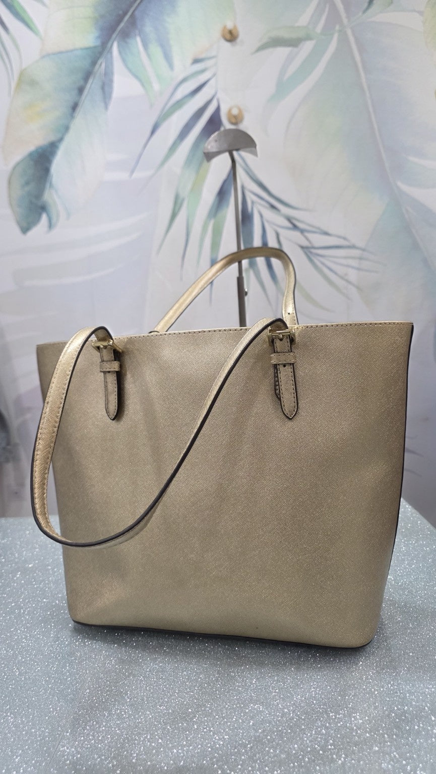 Borsa shopper Michael Kors oro, vista retro