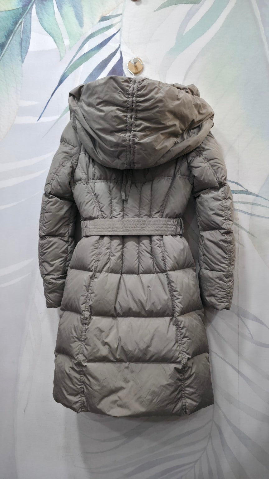 Piumino ADD beige con cintura e cappuccio, taglia 42 – foto reale del retro