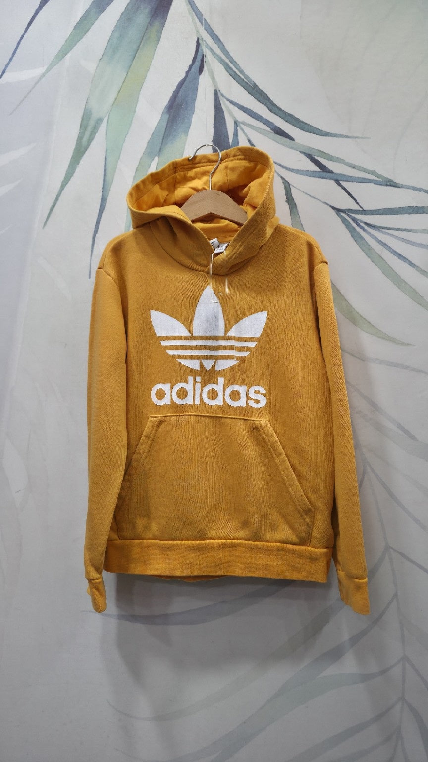 Felpa Adidas Originals bambini giallo senape, vista frontale