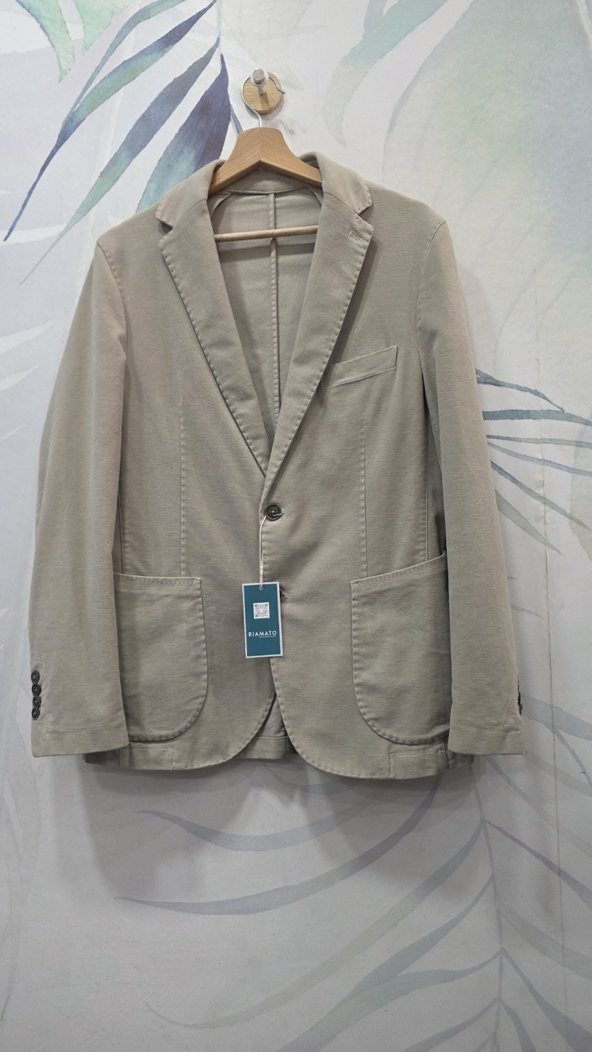 Giacca uomo Fabio Modigliani beige tortora taglia 46 vista frontale