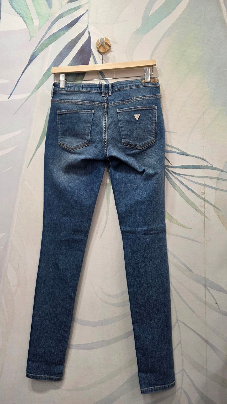 Jeans Guess Jegging Ultra Skinny Low blu, vista intera posteriore