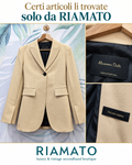Blazer Massimo Dutti beige in pura lana con dettagli dell'etichetta e del tessuto italiano