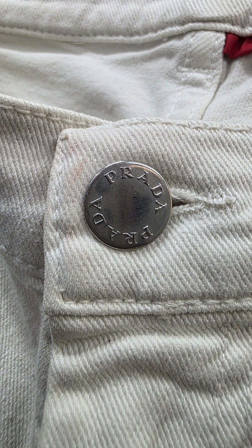Pantaloni Prada bottone marchiato