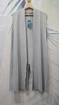 Cardigan lungo smanicato VIC BEE grigio, vista frontale