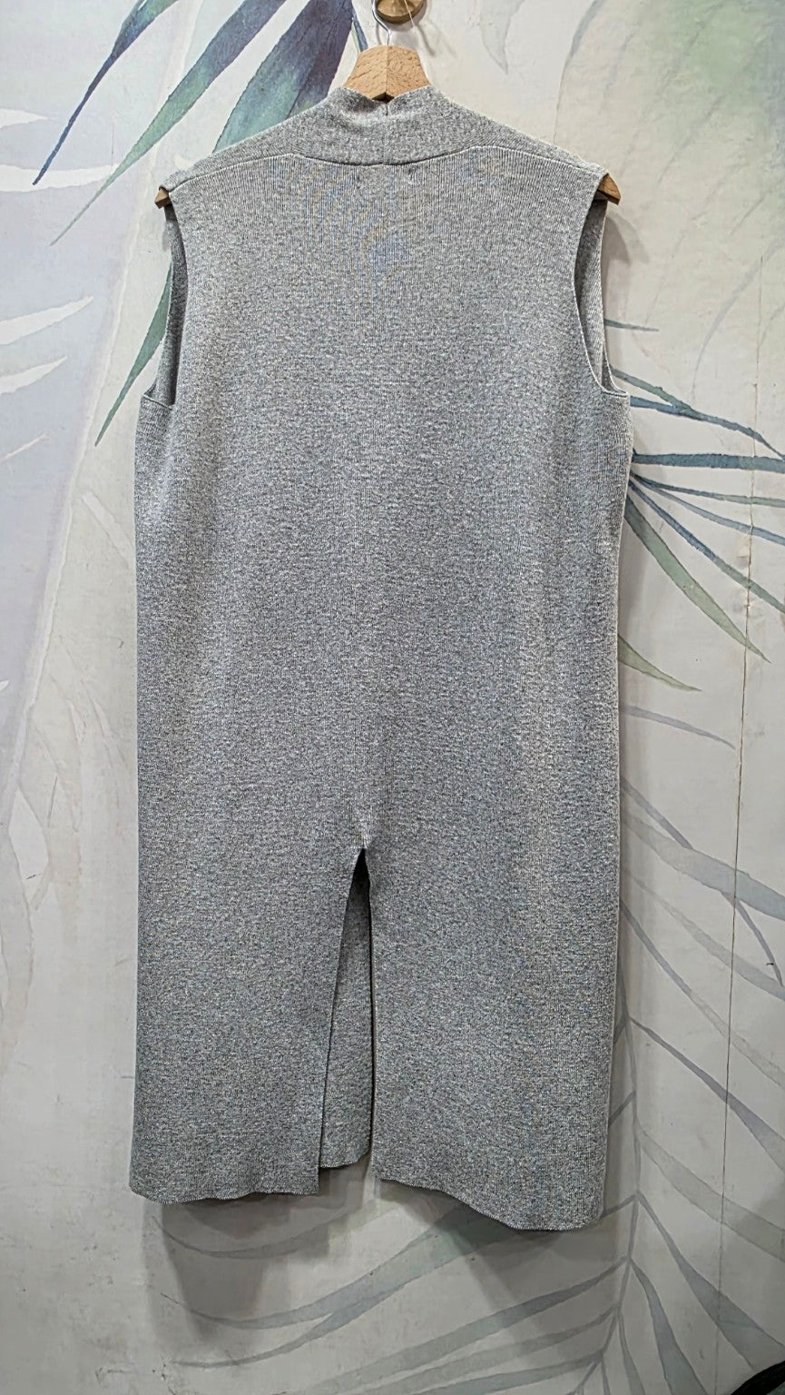 Cardigan VIC BEE grigio, retro con spacco
