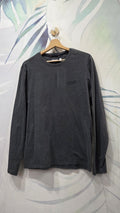 Maglia Woolrich uomo grigio antracite a maniche lunghe, fronte