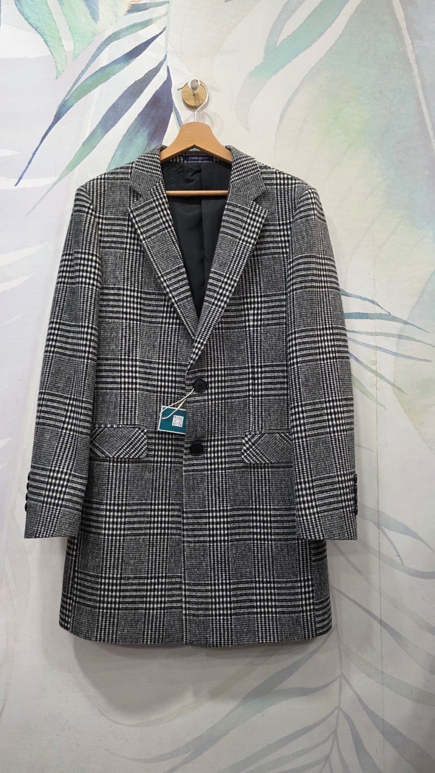 Cappotto Sartoria Ranieri Principe di Galles grigio vista frontale