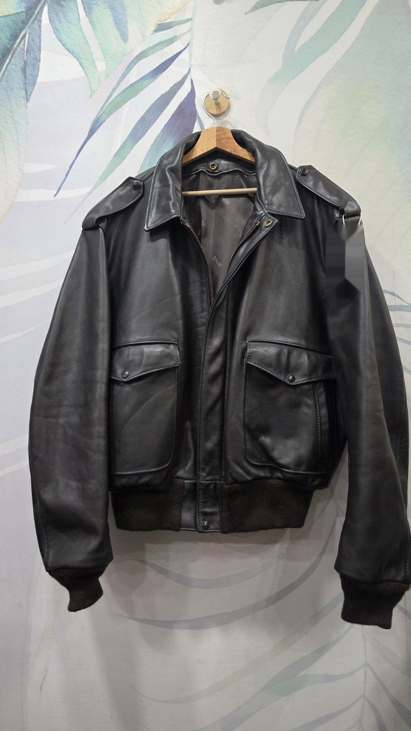 Schott giubbotto uomo in vera pelle nera – taglia 50