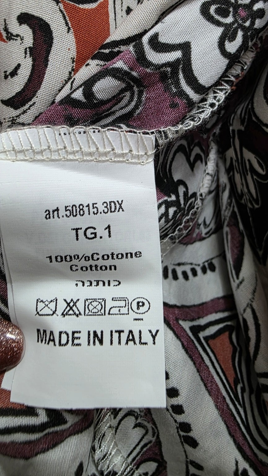 Etichetta composizione 100 percento cotone Made in Italy